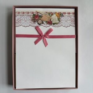 Vintage Victoriana Writing Paper in Floral Angelic Decorative Box / Stationery